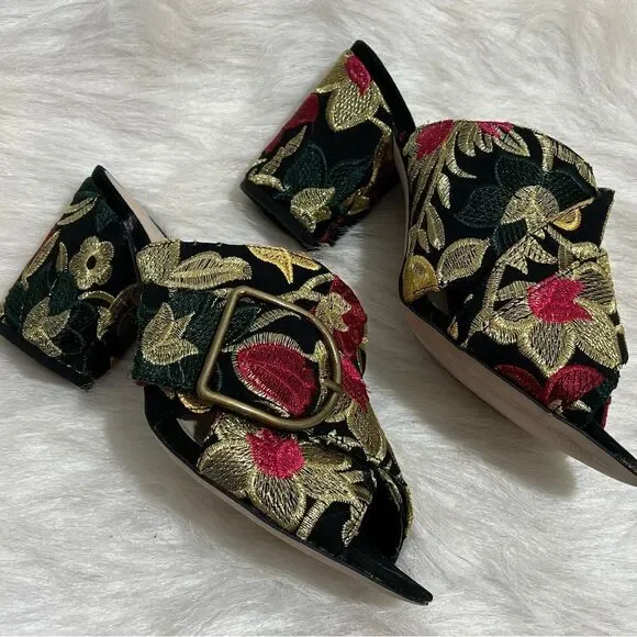 Sole Society Embroidered Bold Floral Design Mule -- 7 - Picture 6 of 10